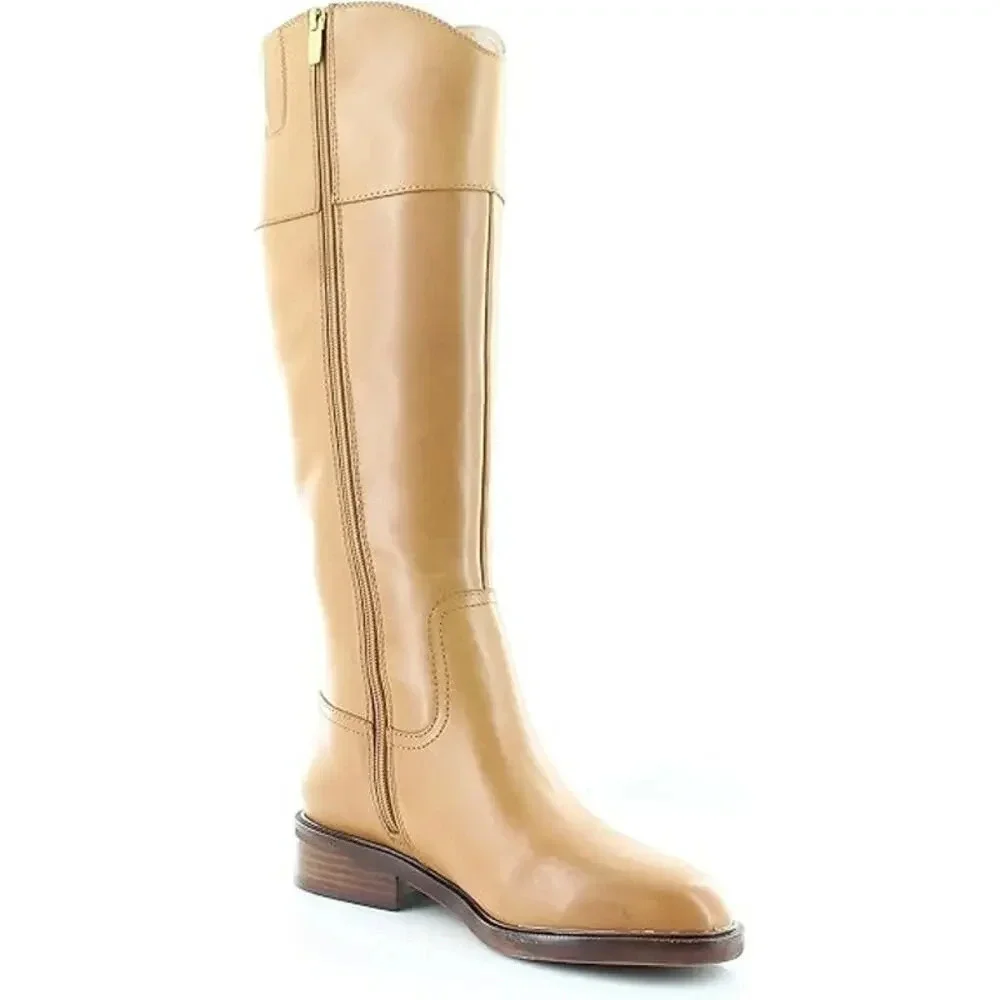 Vince Camuto Alfella Leather Boots Light Cognac Size 5.5 M
